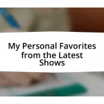 My Personal Favorites from the Latest Shows